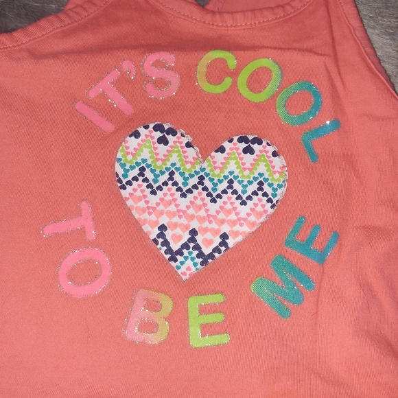 Real Love • GIRLS • toddler • Coral Peplum Tank RlTop It's cool to be me 3T - Picture 3 of 6